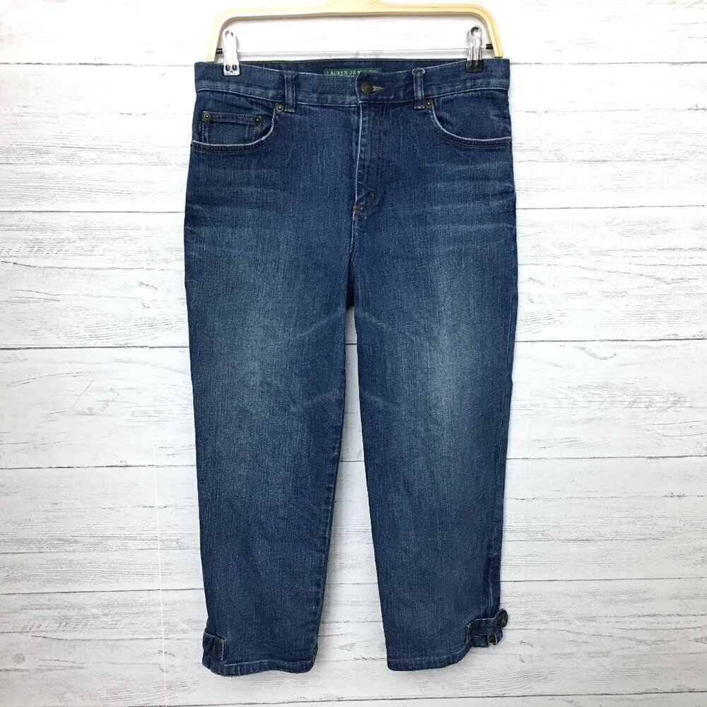 Lauren Ralph Lauren Women's Jeans Crop Style Zipper Ankle Size 6 Length 21"